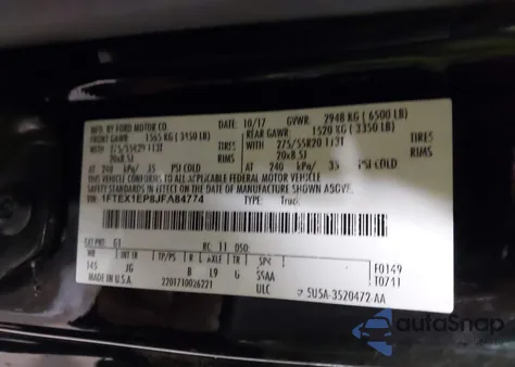 2018 Ford F-150 Xl z USA, uszkodzony, nr VIN 1FTEX1EP8JFA84774